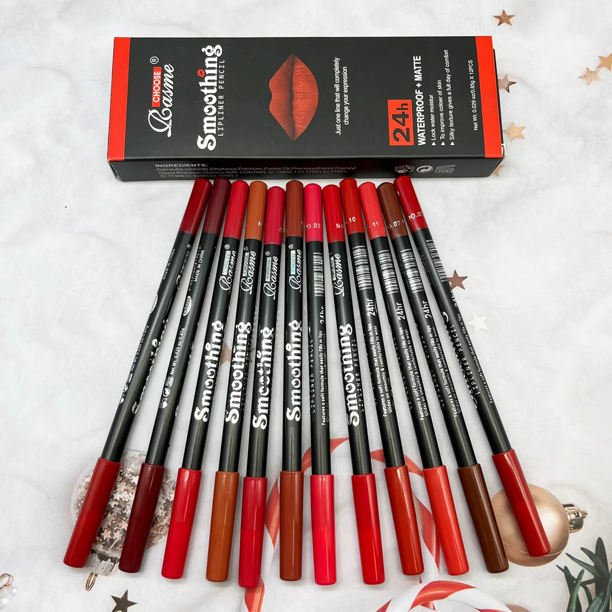 "Set 12 Lápices Labiales de Larga Duración"