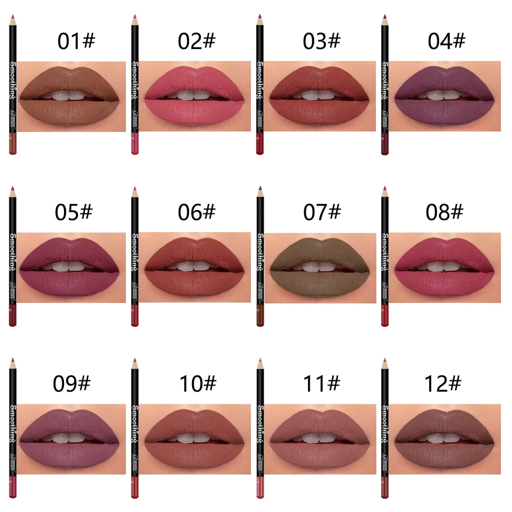 "Set 12 Lápices Labiales de Larga Duración"