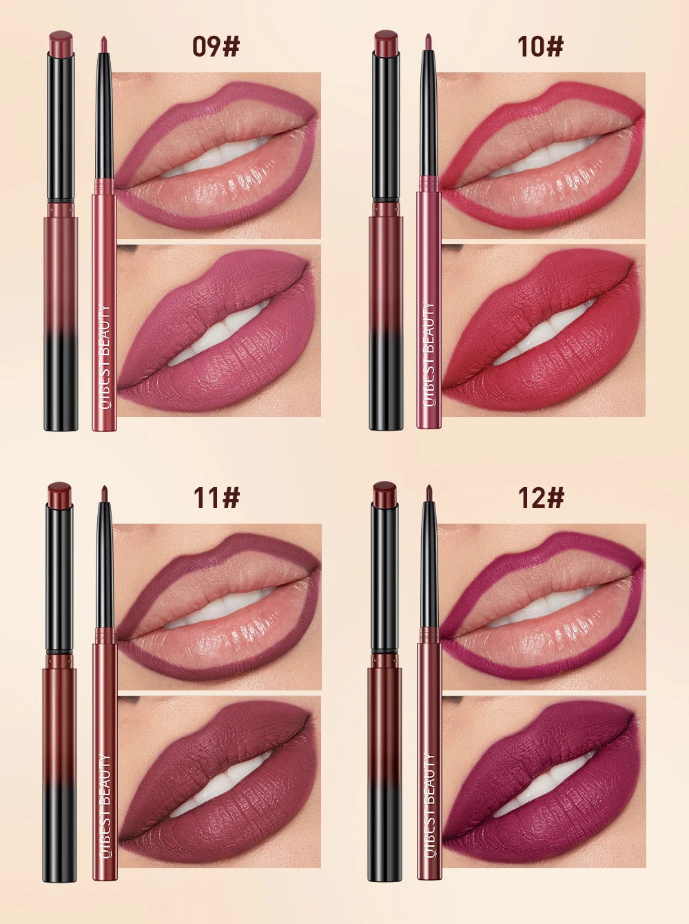 Set Lipliner + Labial Mate Nude QIBEST.