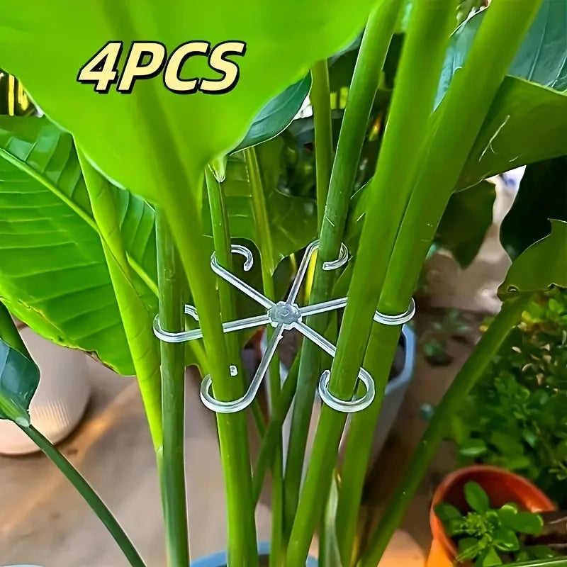 Set de 4 Sujetadores para Tallos de Plantas — Soporte Flexible para Jardín