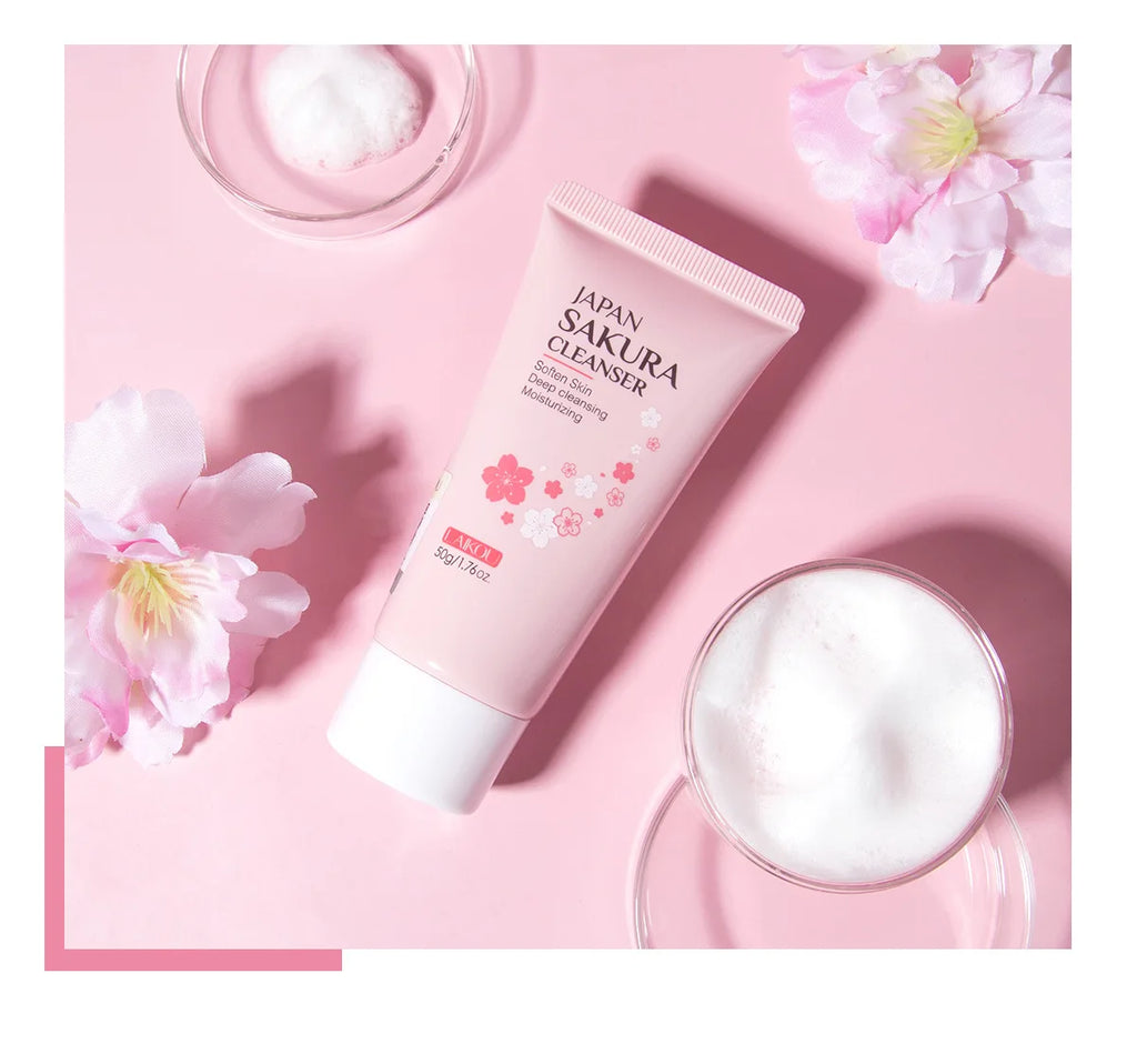 Limpiador Facial Sakura – Espuma Purificante con Flor de Cerezo 50g
