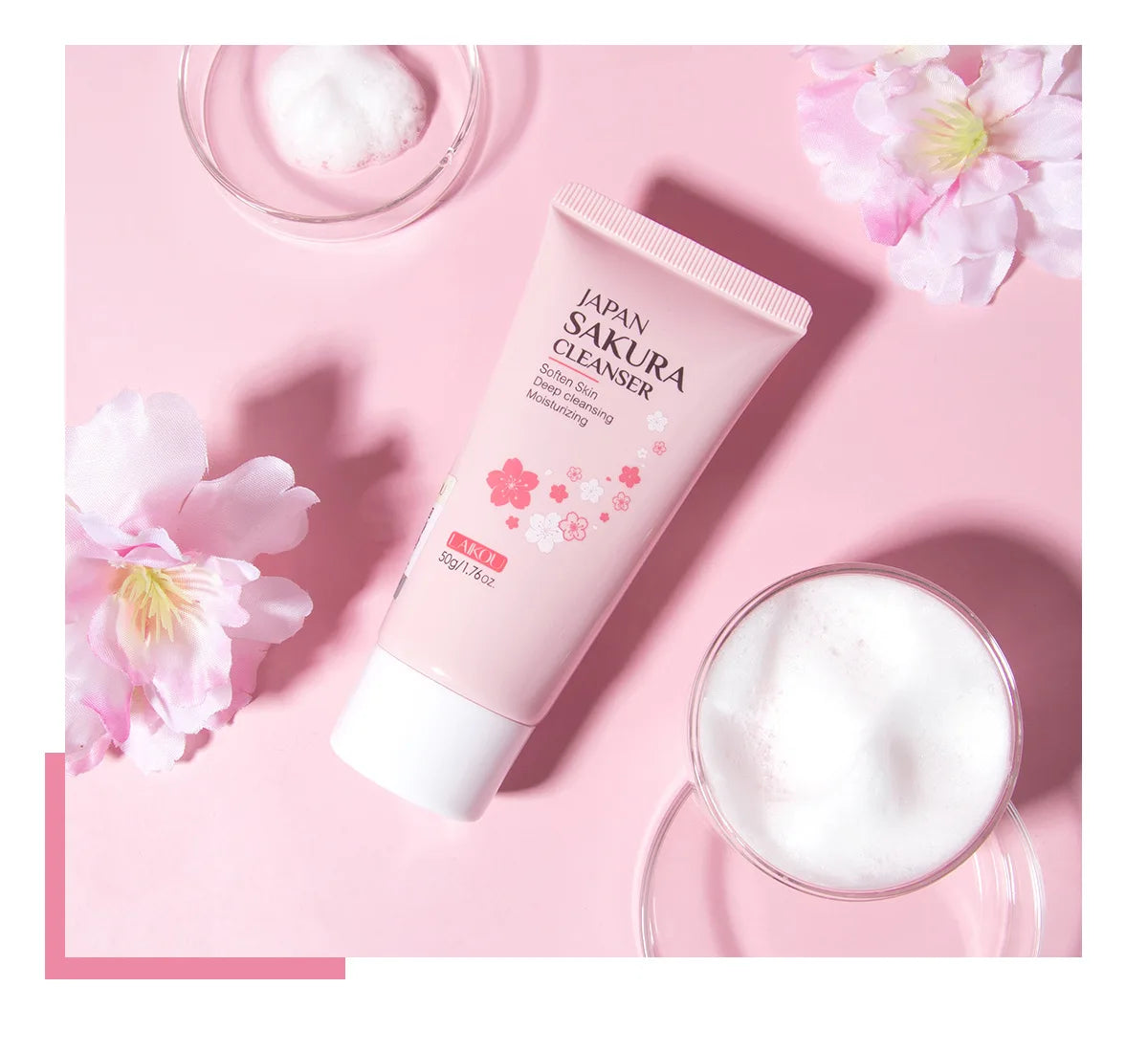Limpiador Facial Sakura – Espuma Purificante con Flor de Cerezo 50g