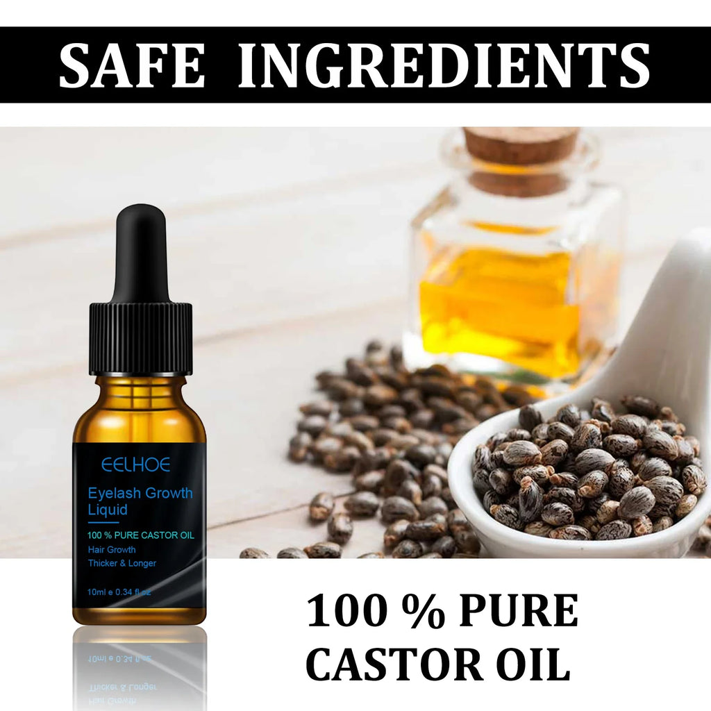 Sérum de Crecimiento para Pestañas y Cejas con Aceite de Ricino 100% Puro