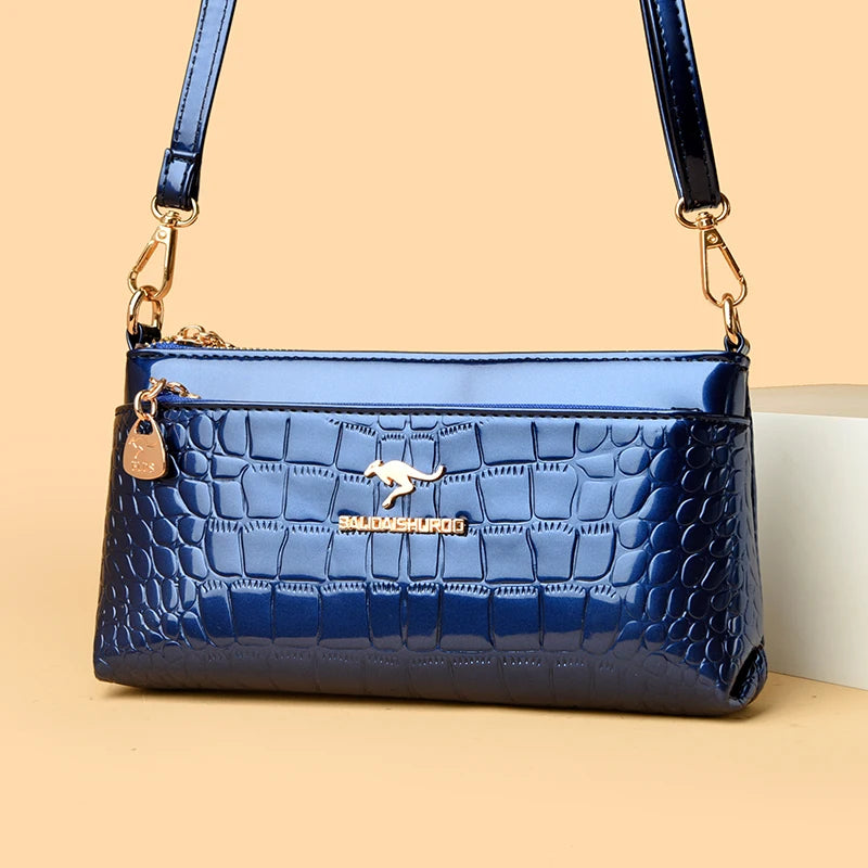 Bolso Crossbody Piel Croco Elegante