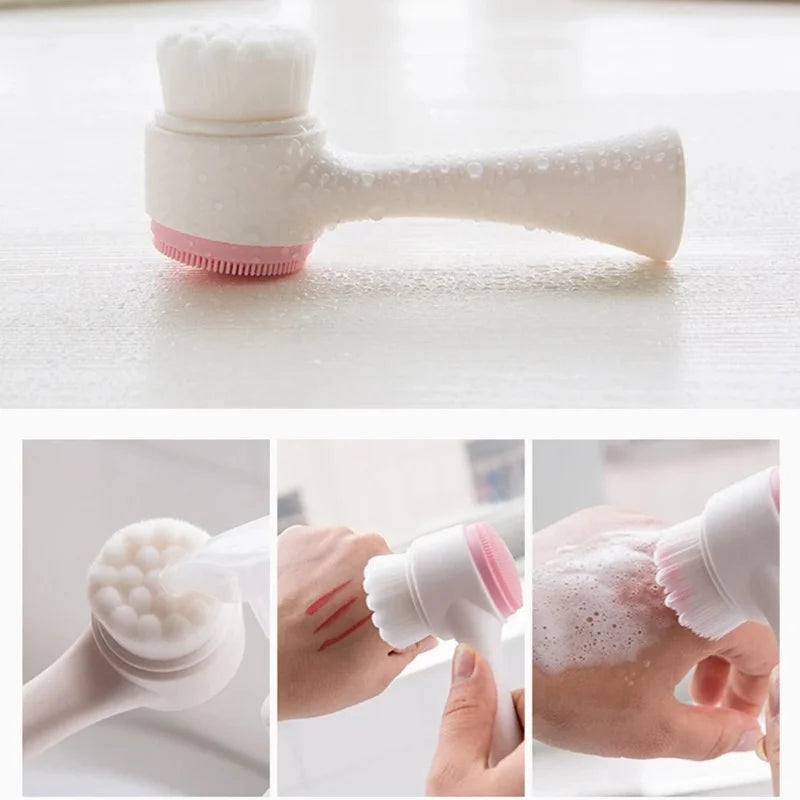 Cepillo Facial 3D de Silicona – Limpieza Profunda y Exfoliación Suave