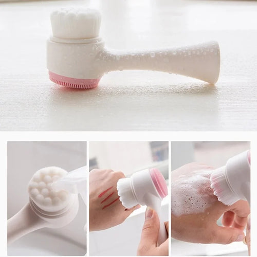 Cepillo Facial 3D de Silicona – Limpieza Profunda y Exfoliación Suave