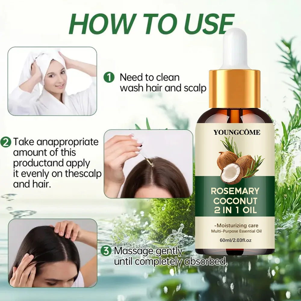 Aceite de Romero y Coco 2 en 1 para Cabello