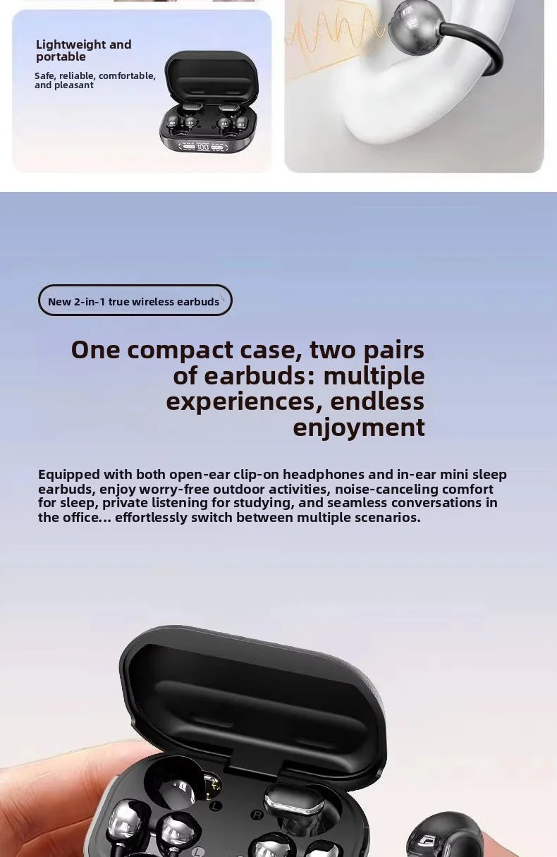 Audífonos Bluetooth con Estuche de Carga — Larga Duración