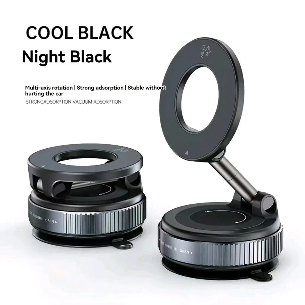Car Mount Vacuum Magnetic Holder Foldable Strong Suction Stand For Cell Phone For phone with Magnetic sheet and Live Streaming