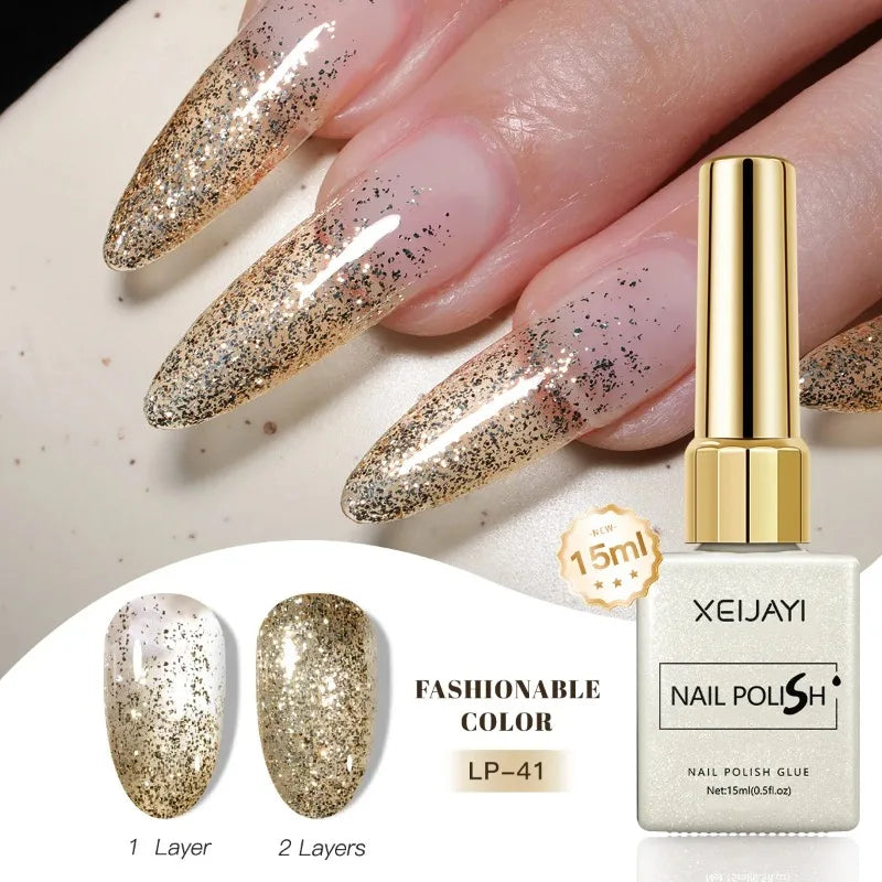 Esmalte Gel Semipermanente Multicolor – Efecto Hielo/Transparente.