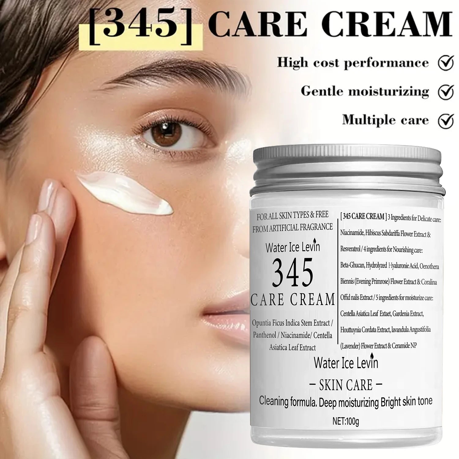 "Crema Calmante 345 – Hidratación Profunda con Niacinamida"