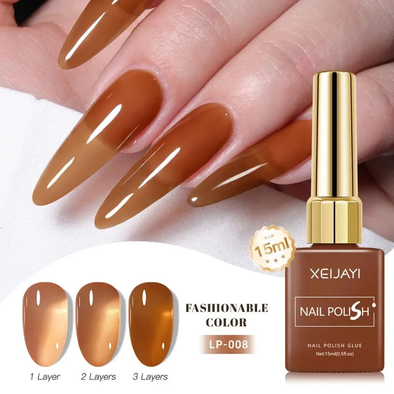 Esmalte Gel Semipermanente Multicolor – Efecto Hielo/Transparente.