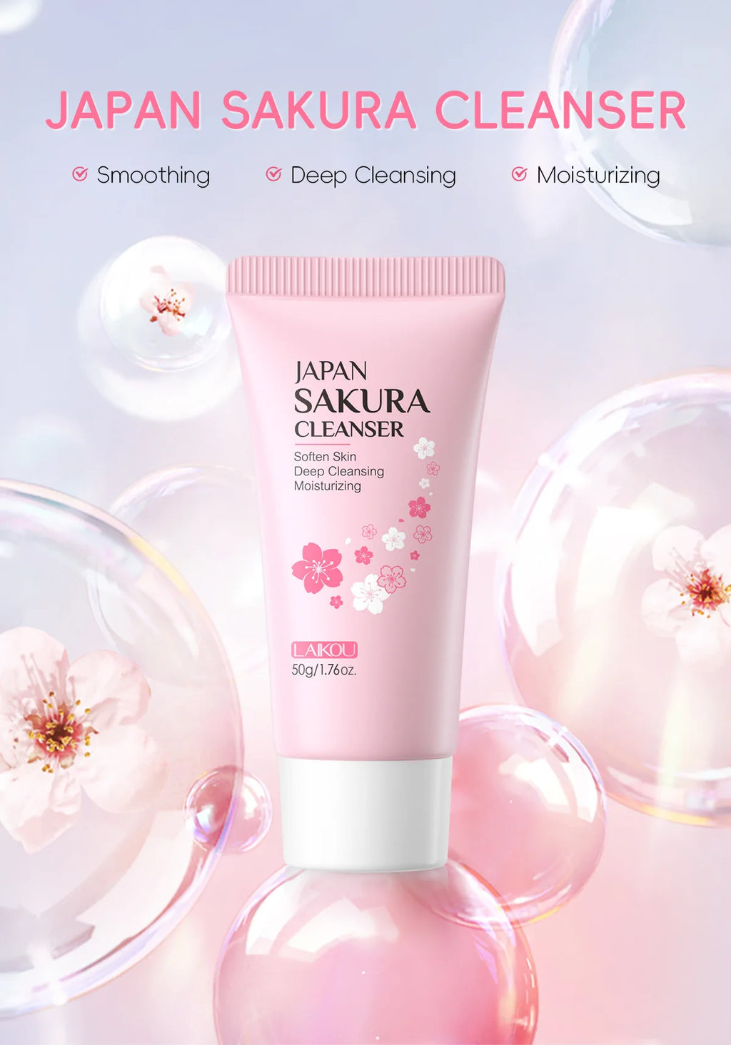 Limpiador Facial Sakura – Espuma Purificante con Flor de Cerezo 50g