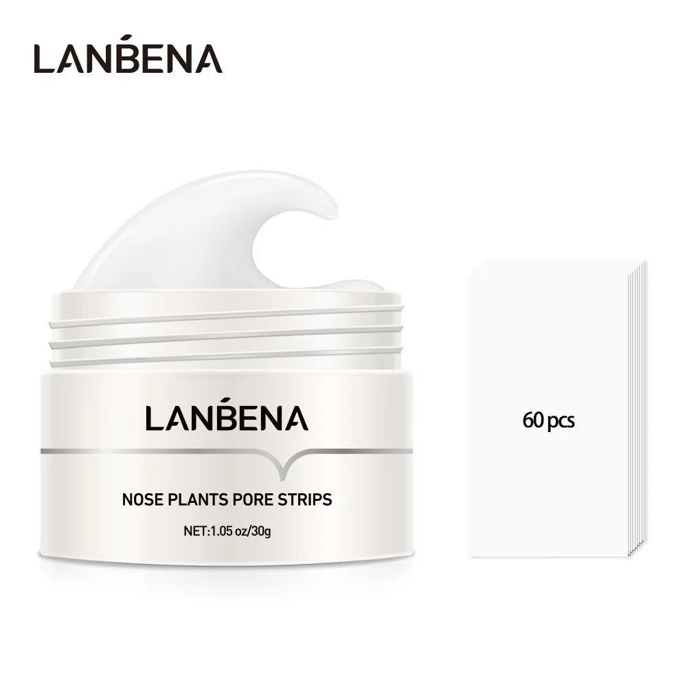 Nose Pore Strips LANBENA – Tiras Removedoras de Puntos Negros y Espinillas