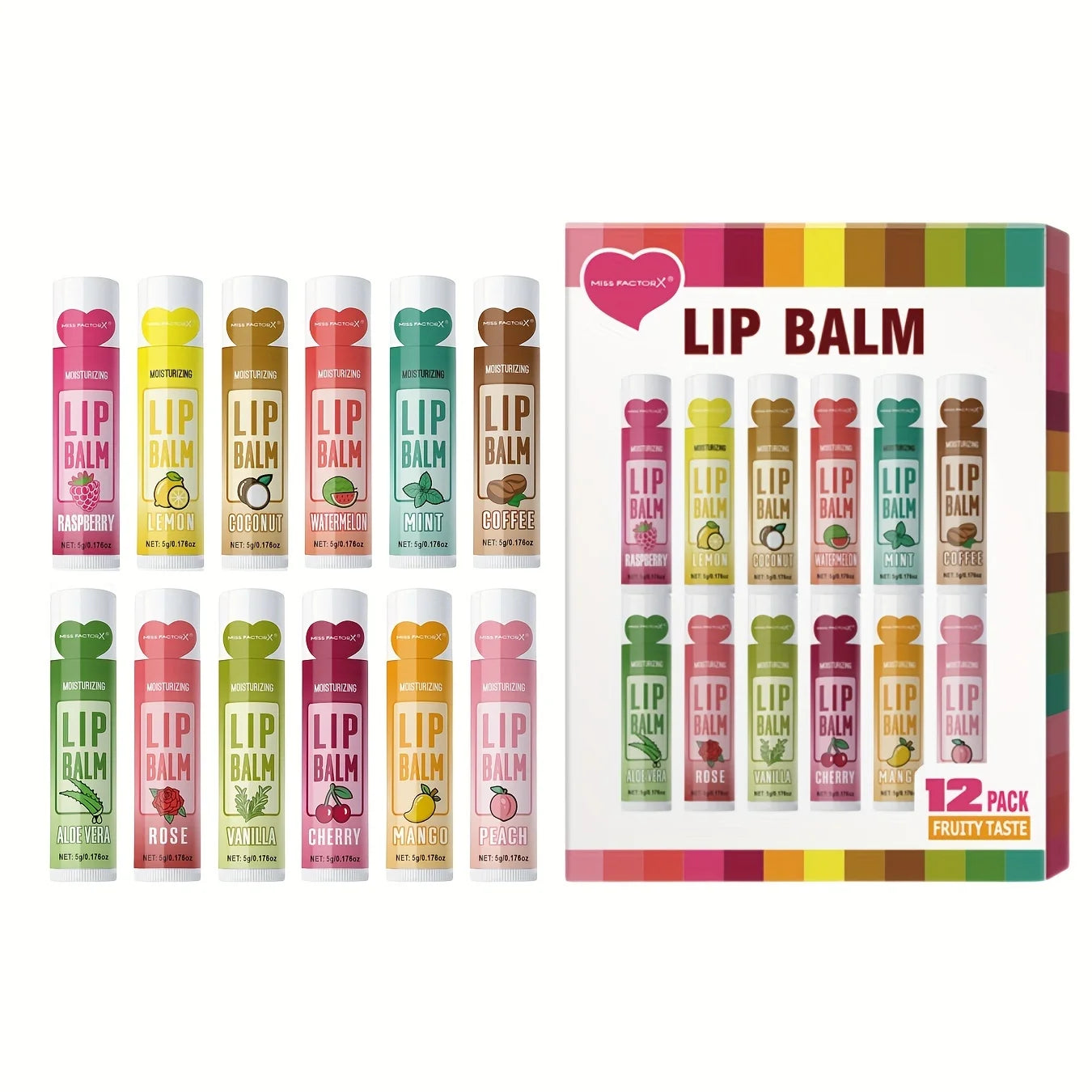 Set 12 pzs Bálsamos Labiales Frutales.