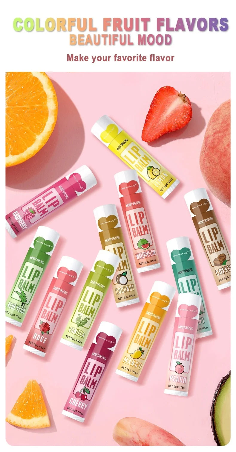 Set 12 pzs Bálsamos Labiales Frutales.