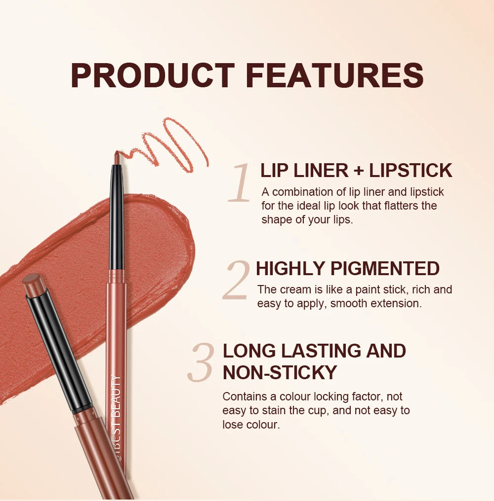 Set Lipliner + Labial Mate Nude QIBEST.