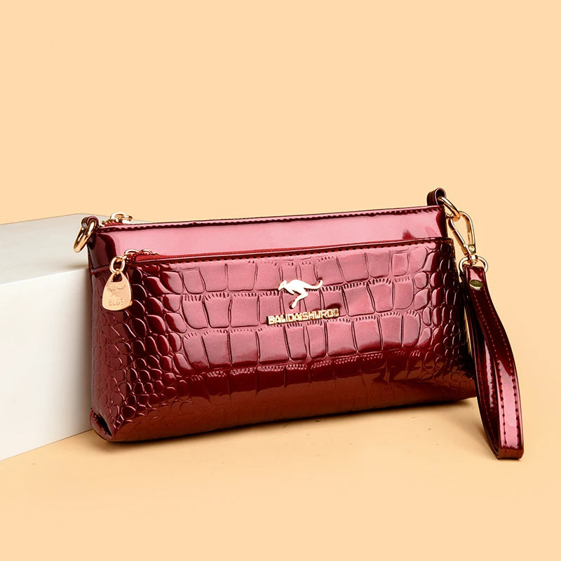 Bolso Crossbody Piel Croco Elegante