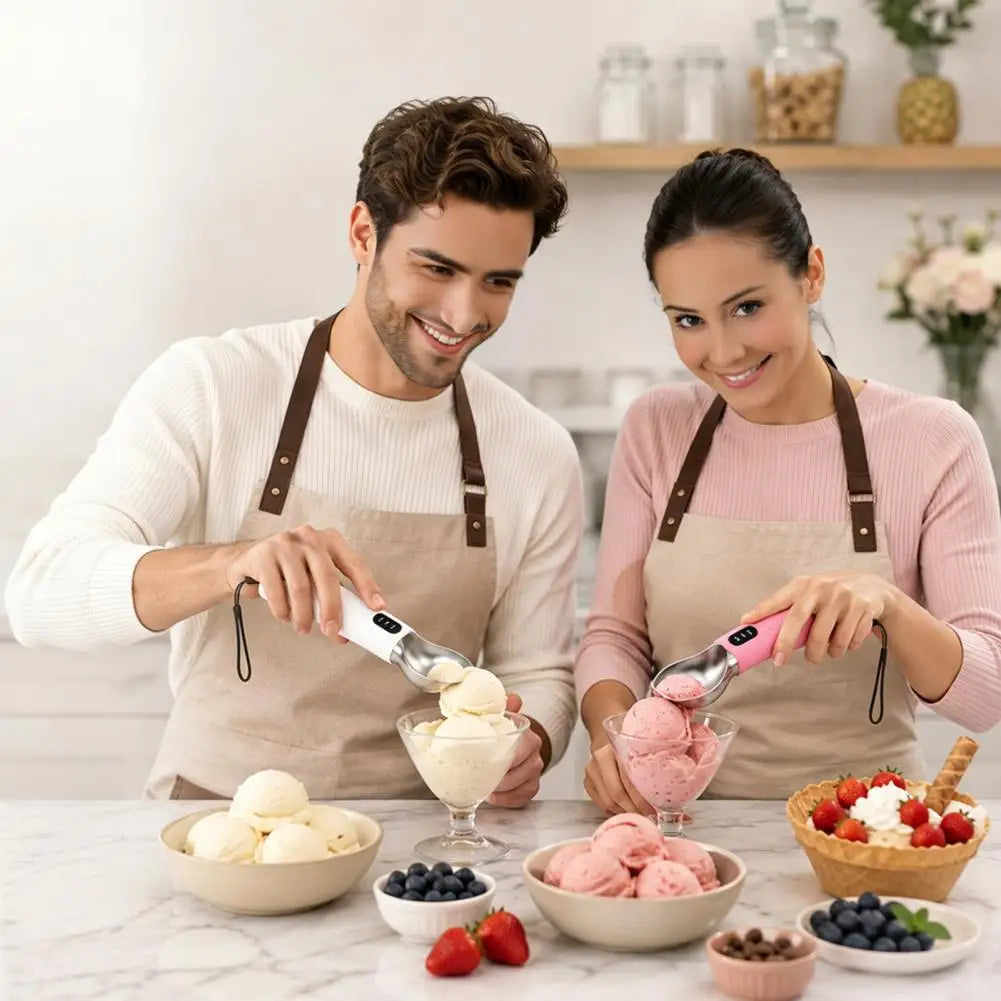 Cuchara de Helado Eléctrica Recargable con Pantalla LED
