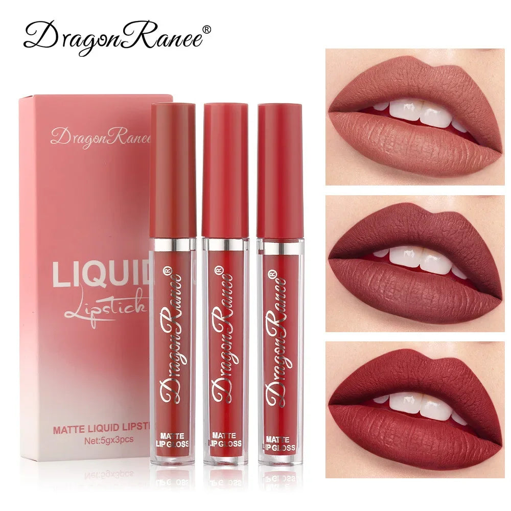 💄 Velvet Kiss – Set de 3 Labiales Líquidos Mate ✨