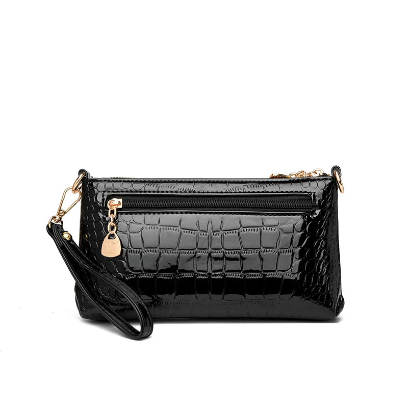 Bolso Crossbody Piel Croco Elegante