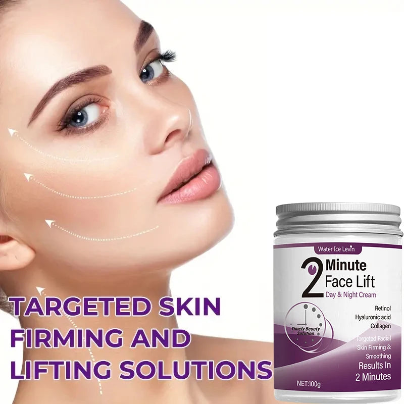Crema Facial Efecto Lifting 2 Minutos con Retinol, Ácido Hialurónico y Colágeno – Día y Noche