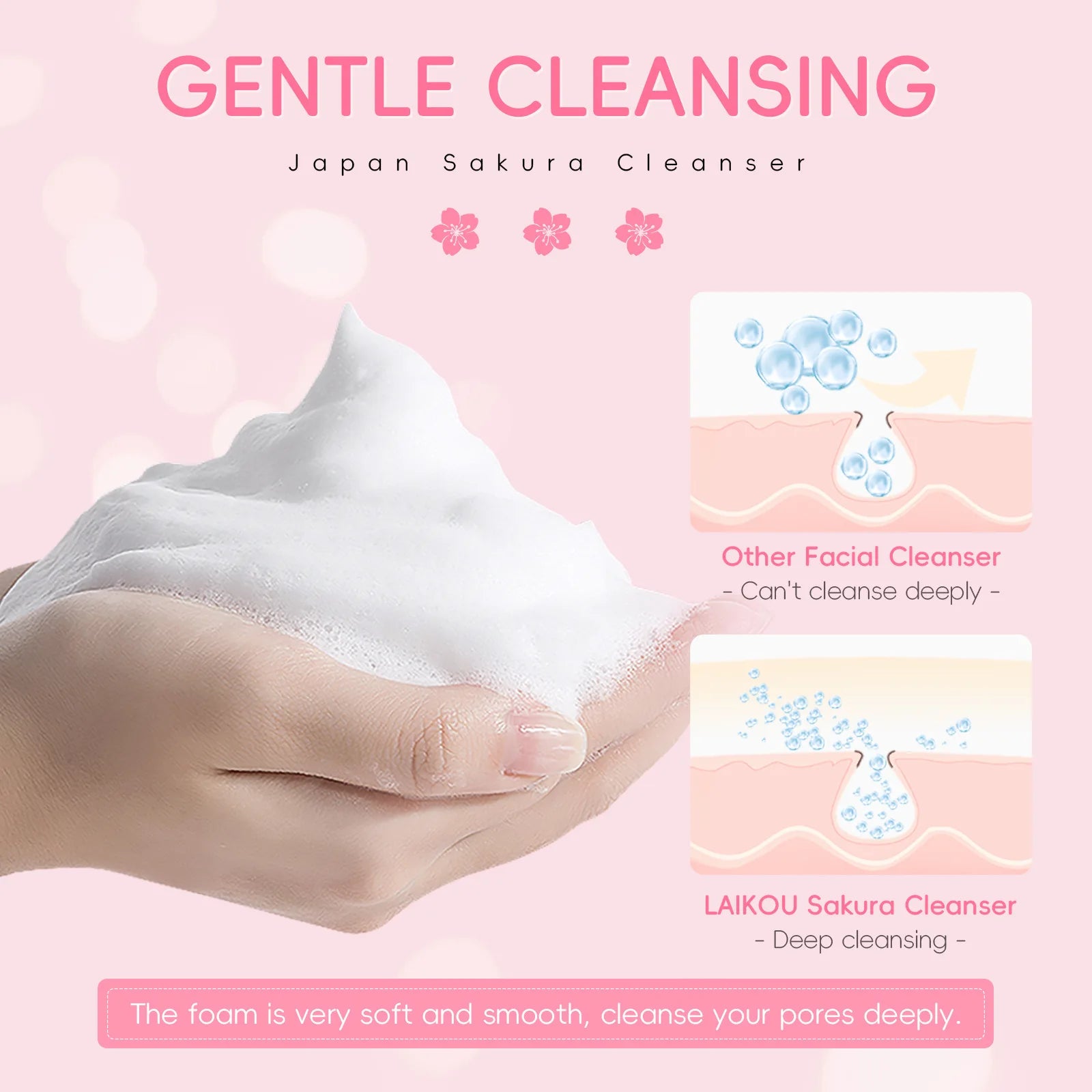 Limpiador Facial Sakura – Espuma Purificante con Flor de Cerezo 50g