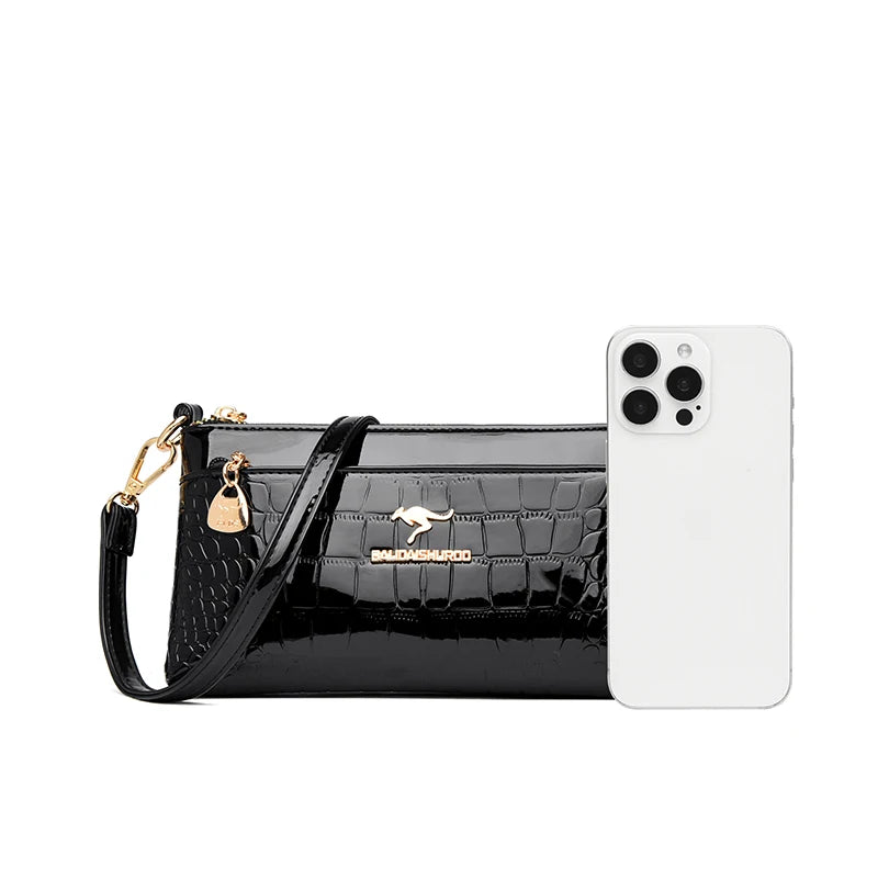 Bolso Crossbody Piel Croco Elegante