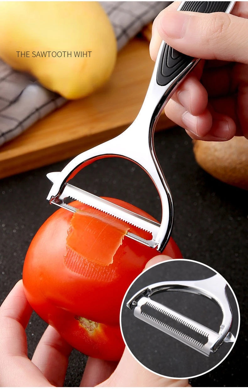 Pelador de Verduras de Acero Inoxidable — Multifuncional para Papa, Zanahoria y Frutas