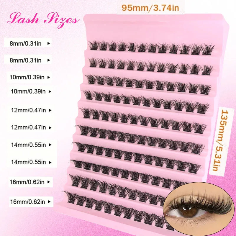 Kit de Pestañas DIY Profesional – Extensión de Pestañas Individuales en Racimo, Mirada Intensa y Natural al Instante, Fácil de Aplicar Tú Misma en Casa Sin Salón, Incluye Pegamento de Larga Duración, Sellador, Pinzas de Precisión y Removedor