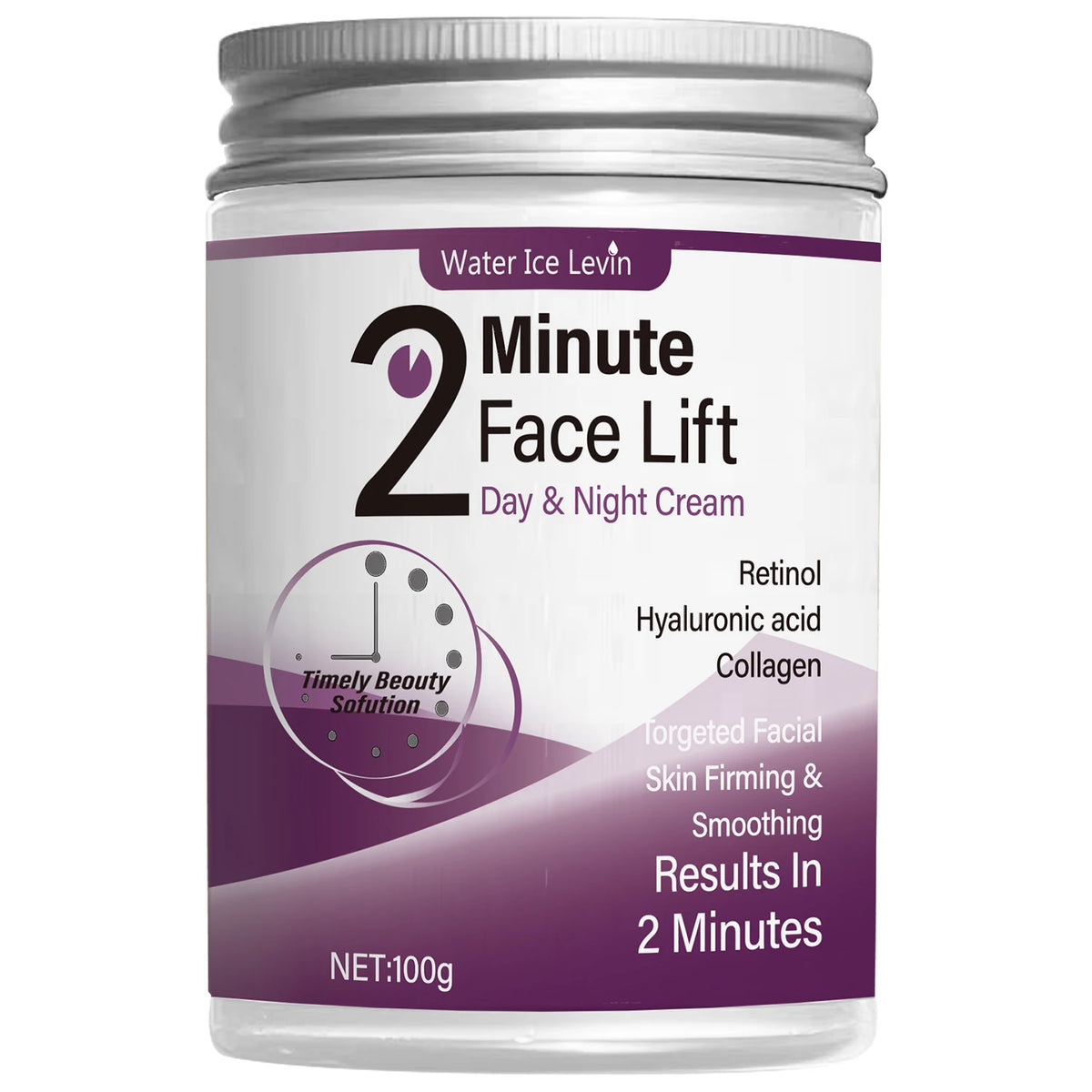 Crema Facial Efecto Lifting 2 Minutos con Retinol, Ácido Hialurónico y Colágeno – Día y Noche
