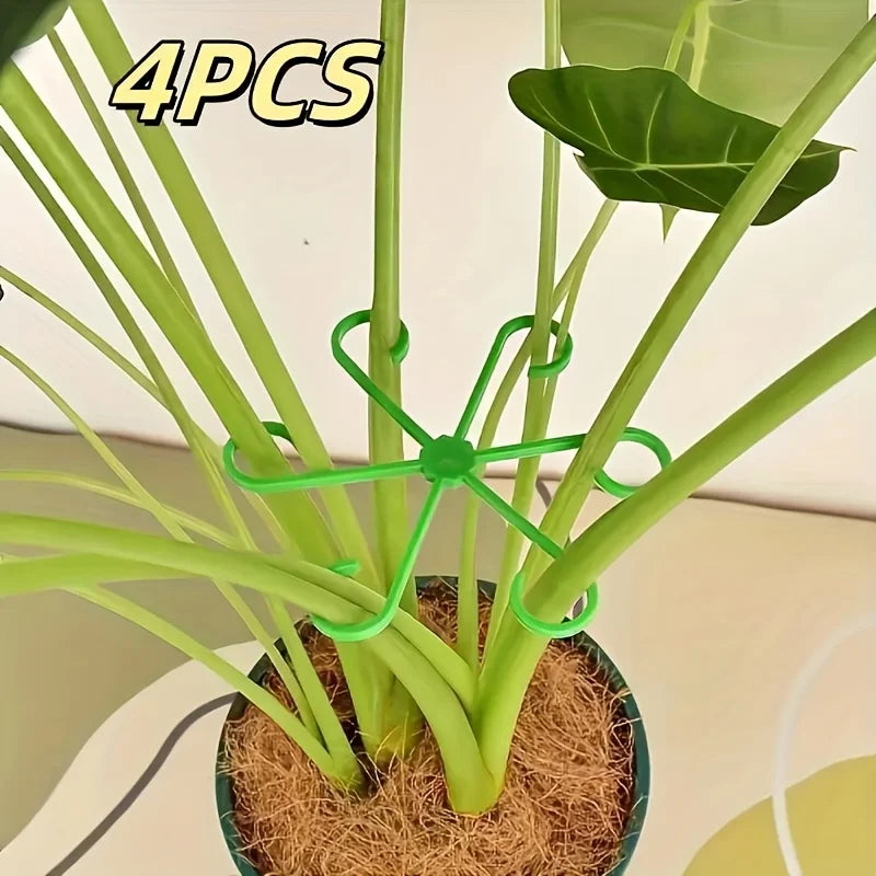 Set de 4 Sujetadores para Tallos de Plantas — Soporte Flexible para Jardín