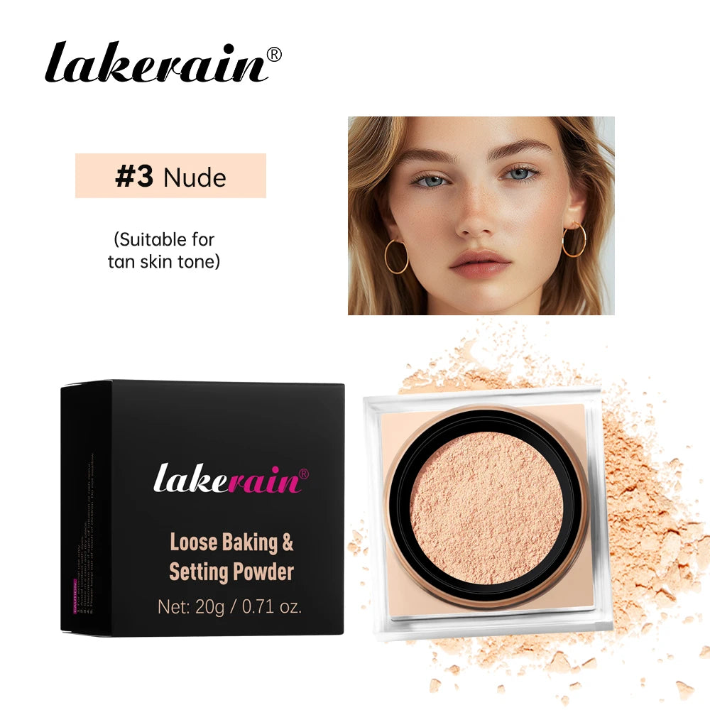 Nombre: Polvo Suelto Efecto Baking – Lakerain, Cobertura Natural.