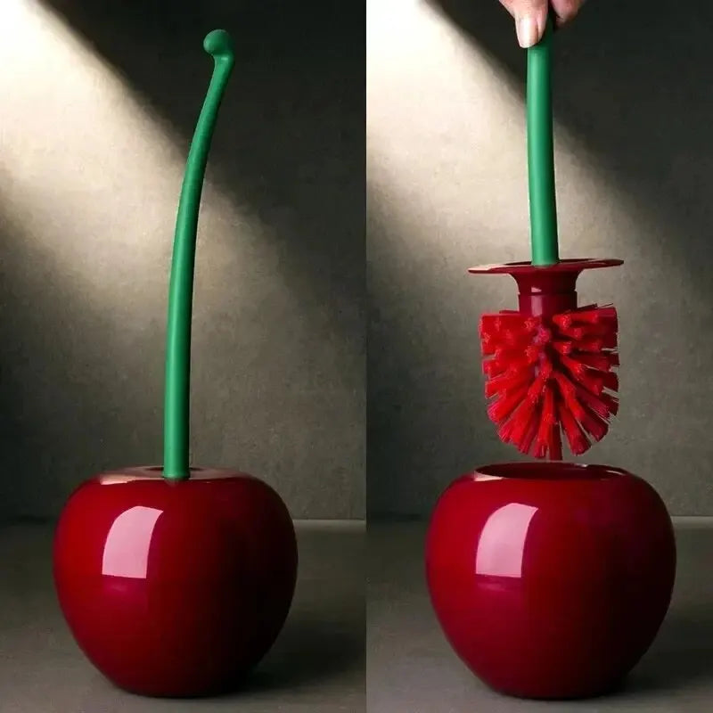 Cepillo para Baño Diseño Cereza — Soporte Decorativo para WC