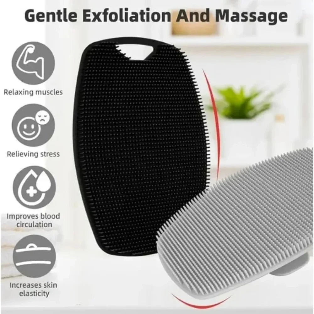 Cepillo Exfoliante de Silicona Suave para Cuerpo – Limpieza Profunda y Antideslizante.