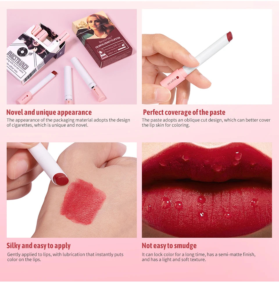 Set de 4 Labiales Mate Larga Duración – Resistente al Agua
