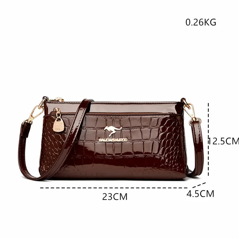 Bolso Crossbody Piel Croco Elegante
