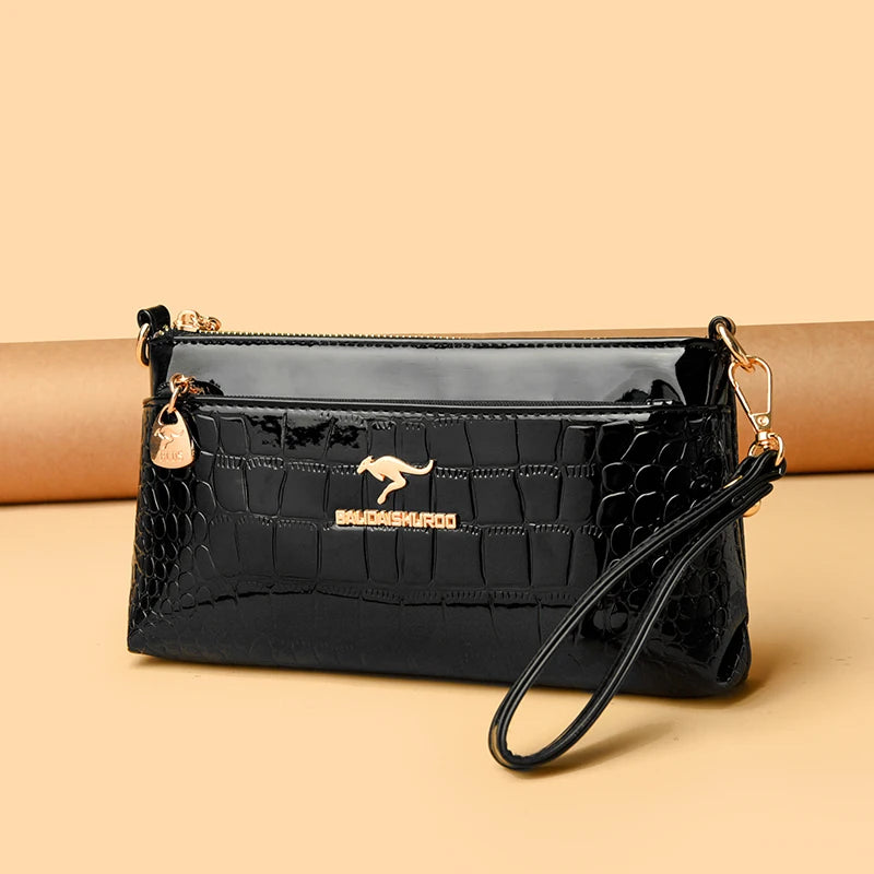 Bolso Crossbody Piel Croco Elegante