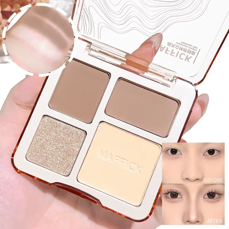 Paleta de Contorno Facial 3D en 4 Tonos – Iluminación y Definición Duradera