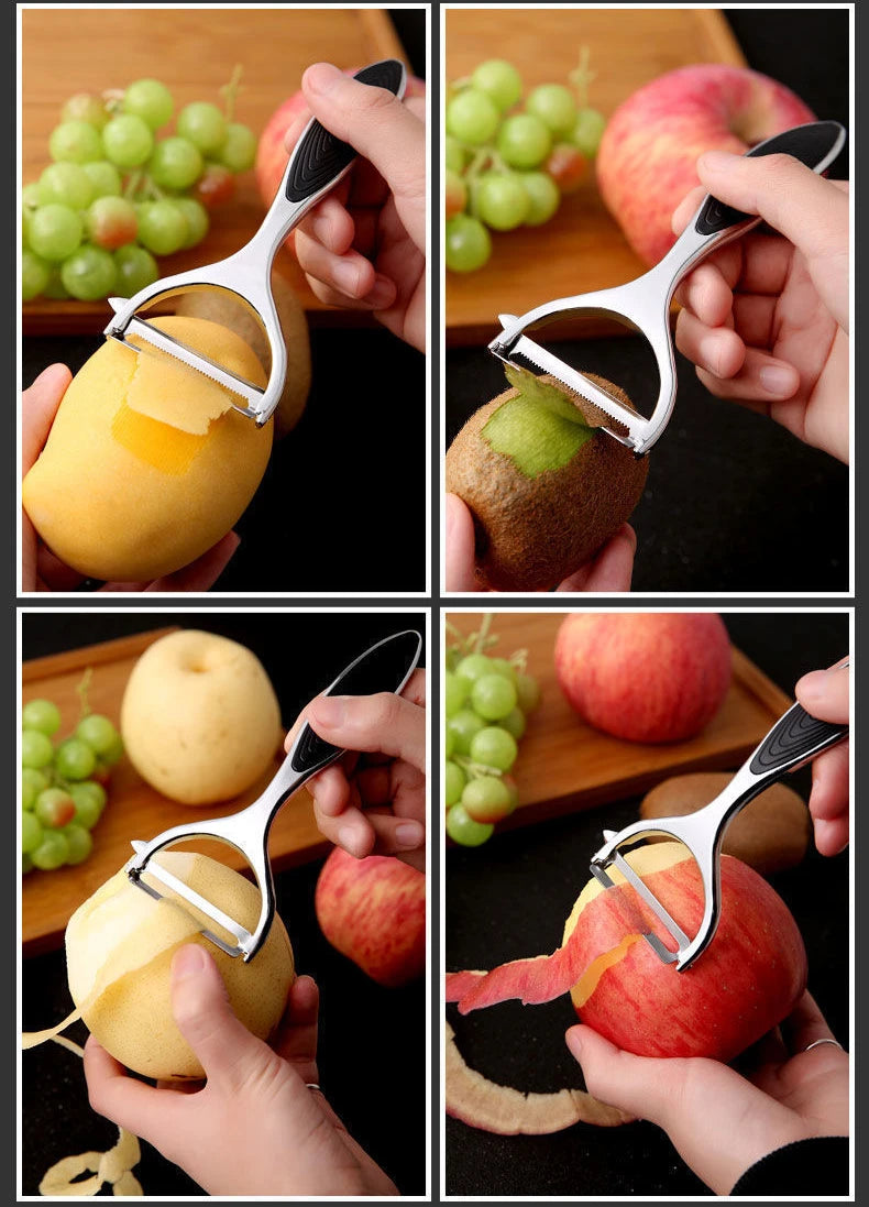 Pelador de Verduras de Acero Inoxidable — Multifuncional para Papa, Zanahoria y Frutas
