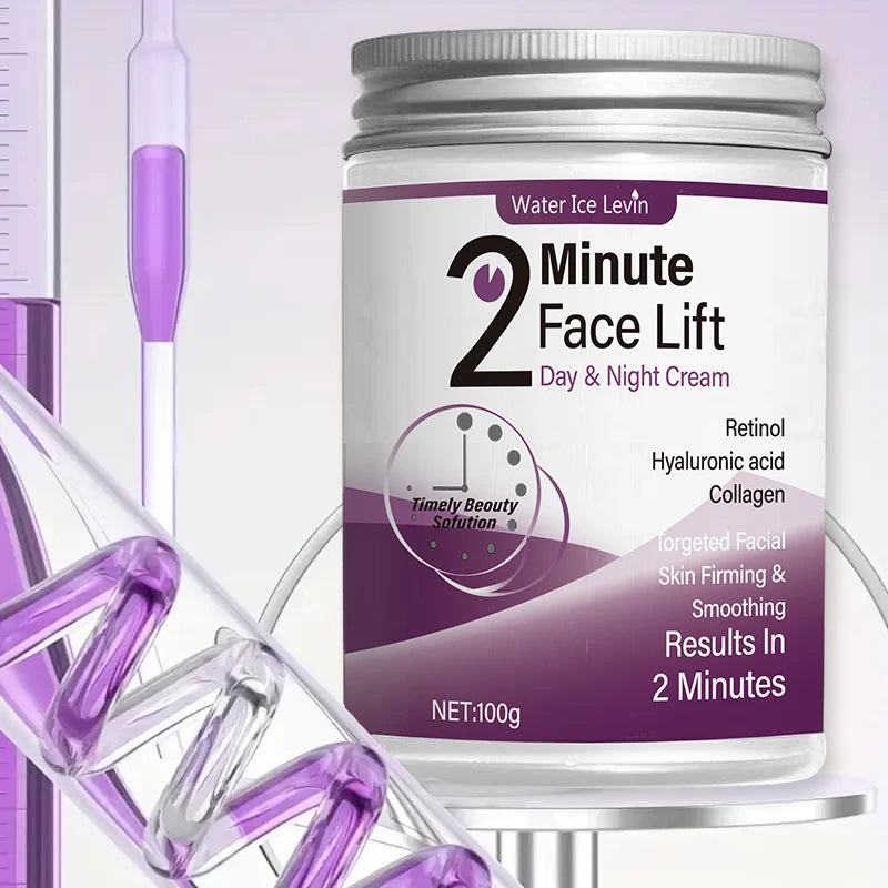 Crema Facial Efecto Lifting 2 Minutos con Retinol, Ácido Hialurónico y Colágeno – Día y Noche
