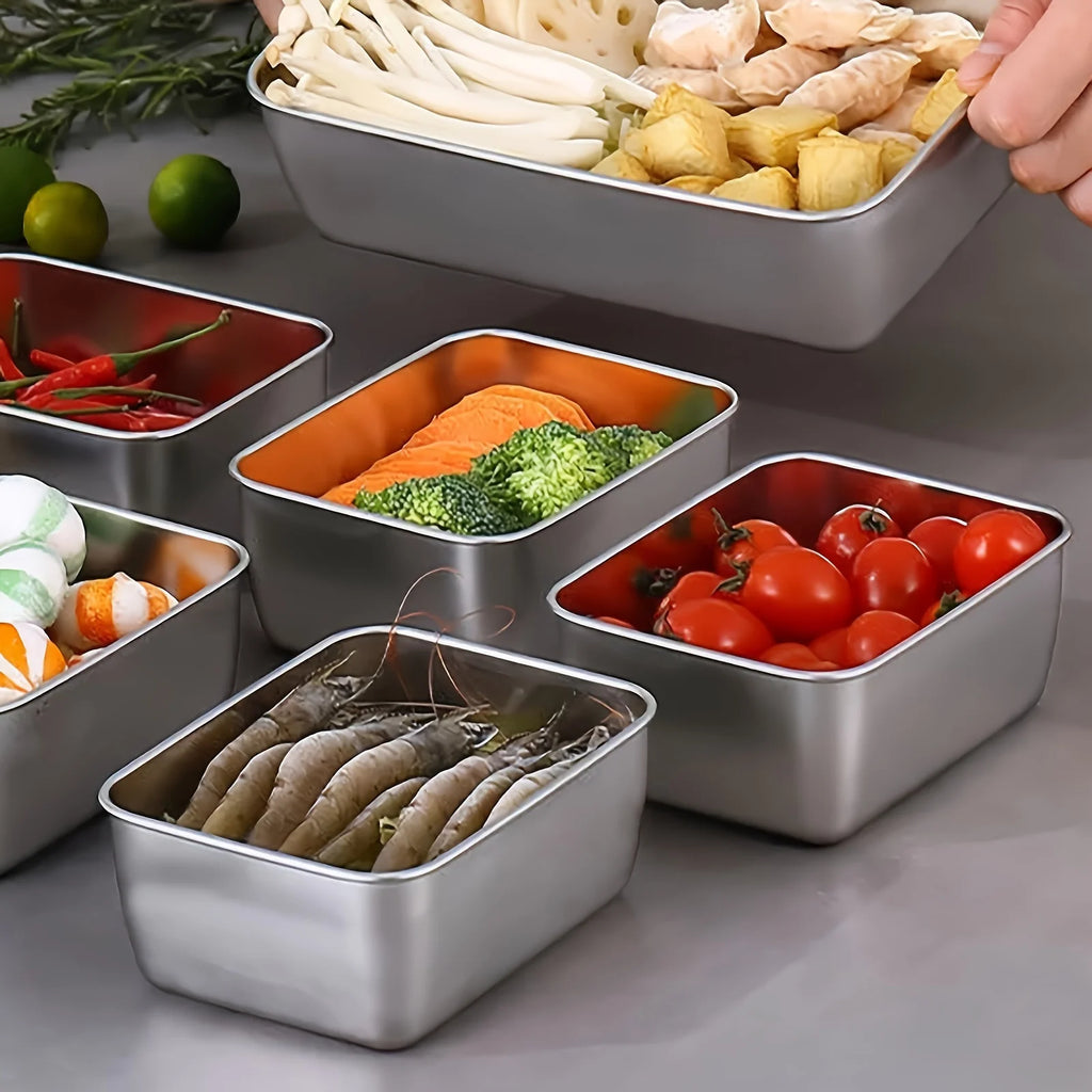 Contenedores de Acero Inoxidable Aptos para Horno – Set de 3 piezas 🥗🔥