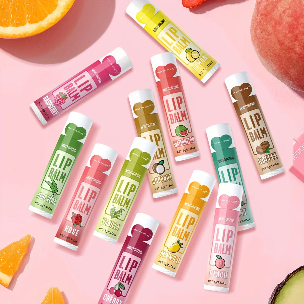 Set 12 pzs Bálsamos Labiales Frutales.