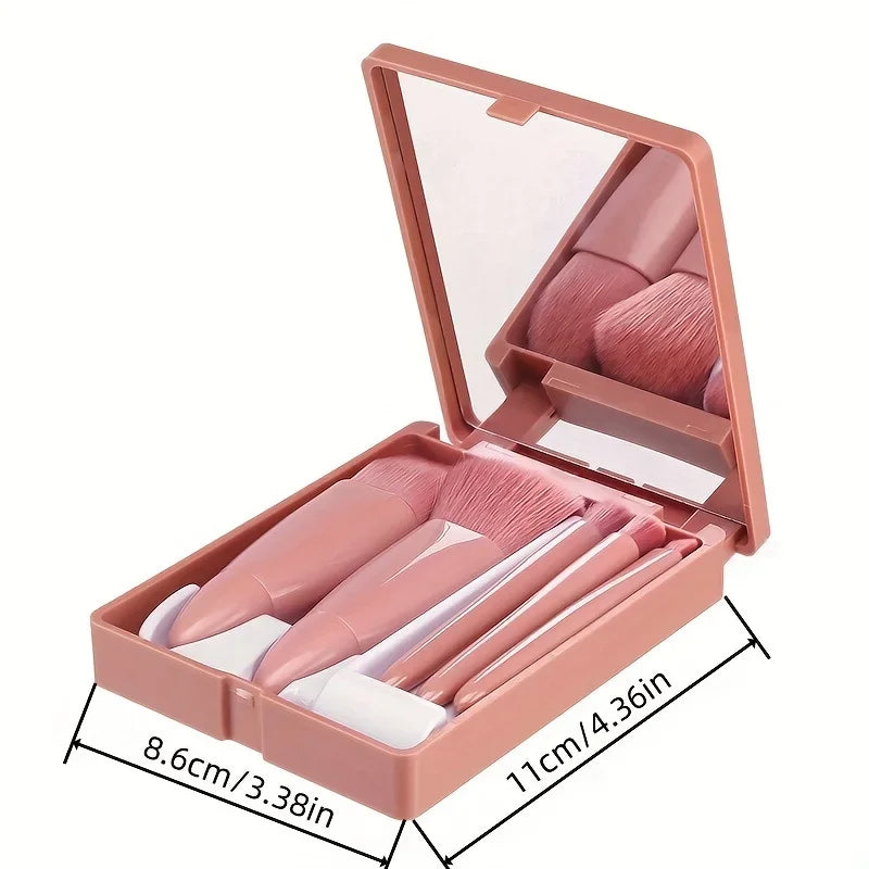 Título:
Set de Brochas de Maquillaje Portátil 5 Piezas con Espejo – Kit de Viaje Plegable
