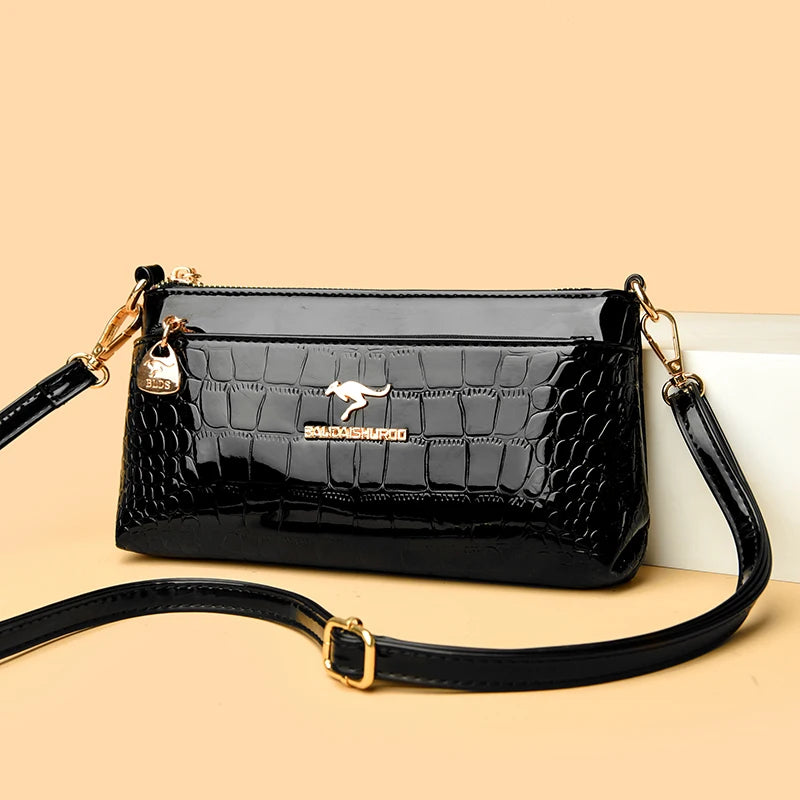 Bolso Crossbody Piel Croco Elegante