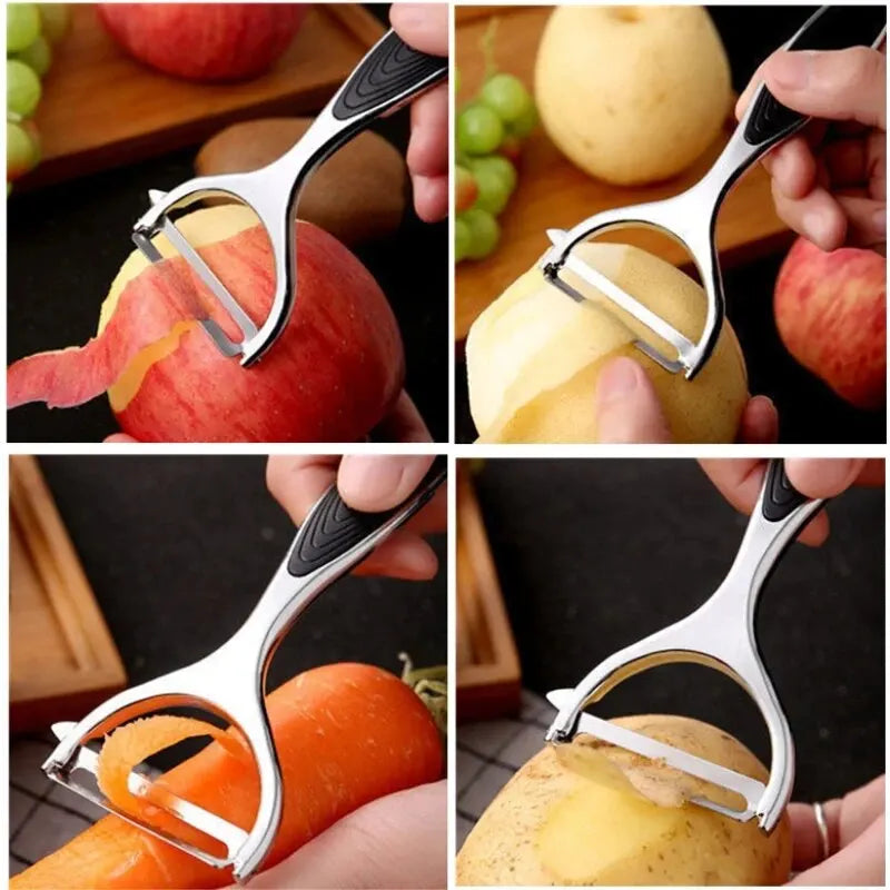 Pelador de Verduras de Acero Inoxidable — Multifuncional para Papa, Zanahoria y Frutas