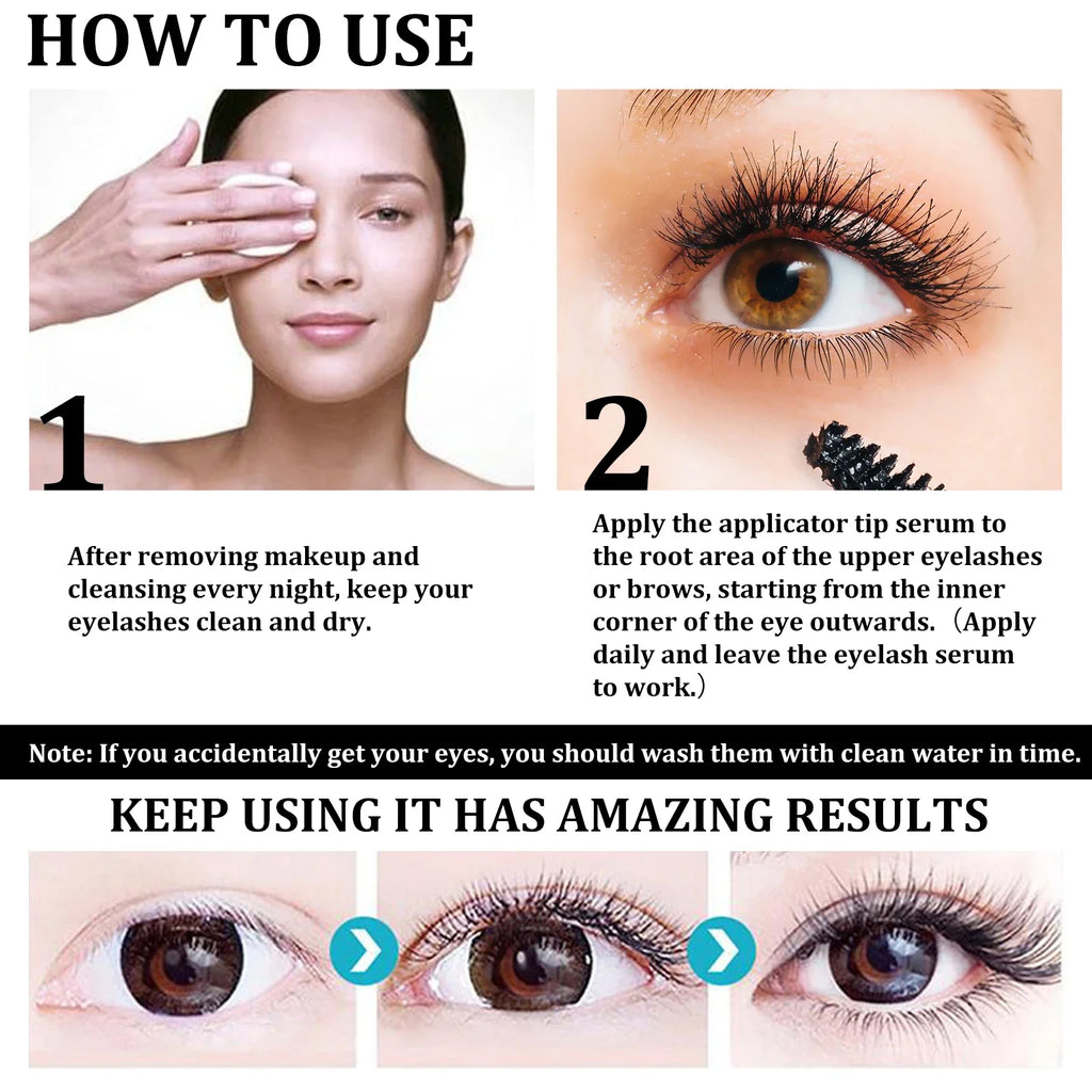 Sérum de Crecimiento para Pestañas y Cejas con Aceite de Ricino 100% Puro
