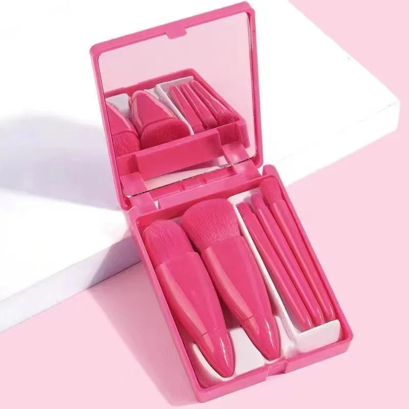 Título:
Set de Brochas de Maquillaje Portátil 5 Piezas con Espejo – Kit de Viaje Plegable