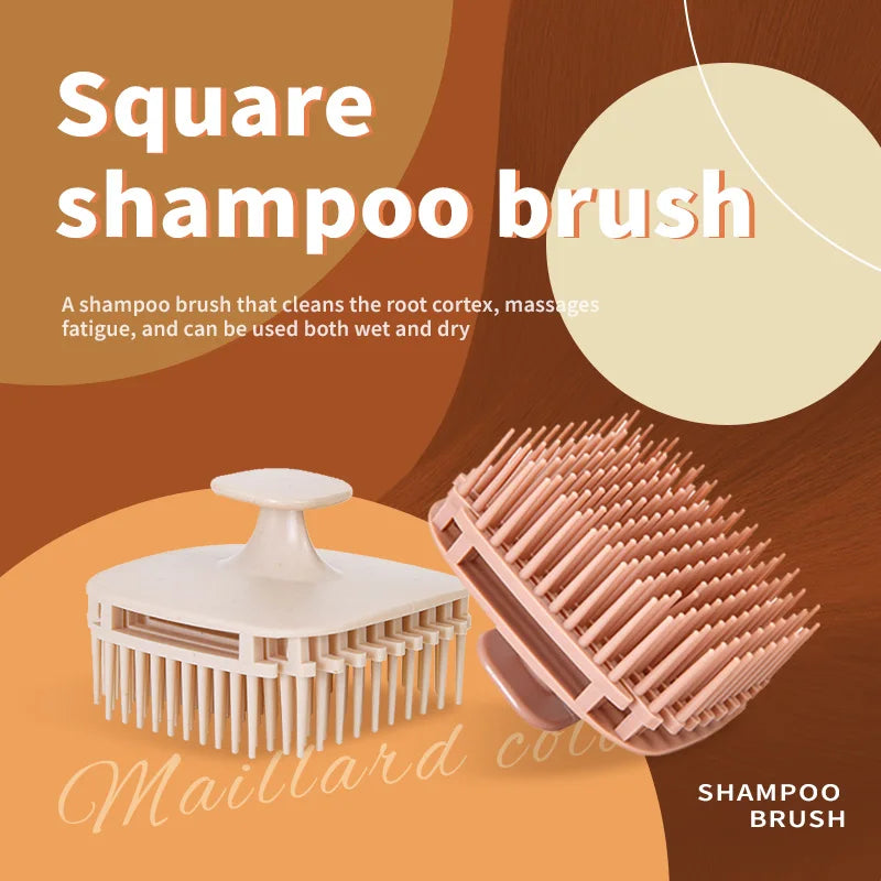 Cepillo Cuadrado de Silicona para Shampoo – Masaje de Cuero Cabelludo