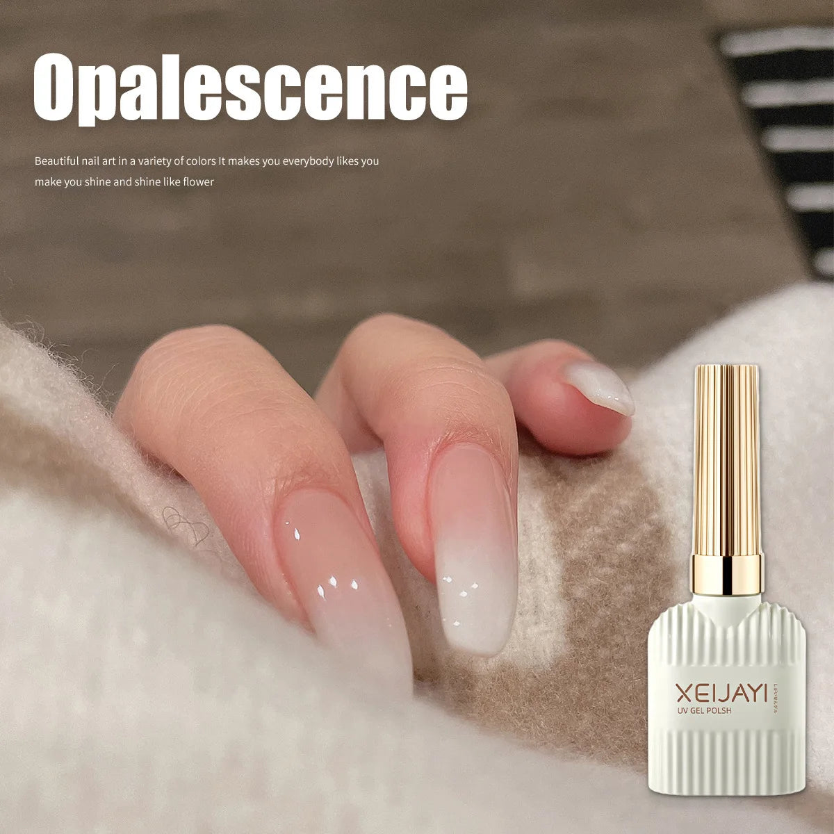 Esmalte Gel Blanco Lechoso Efecto Pudín – Color UV Puro, para Uñas Profesionales y DIY 15ml